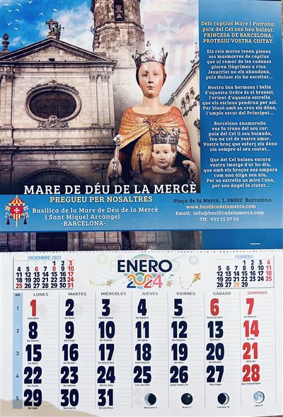 Ya disponible el calendario de pared 2024 de la Basílica!